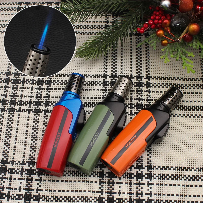 

HONEST Portable Cigar Lighter Windproof Powerful Jet Flame Inflatable Butane Lighters Smoking Accessories Men's Gift with Box