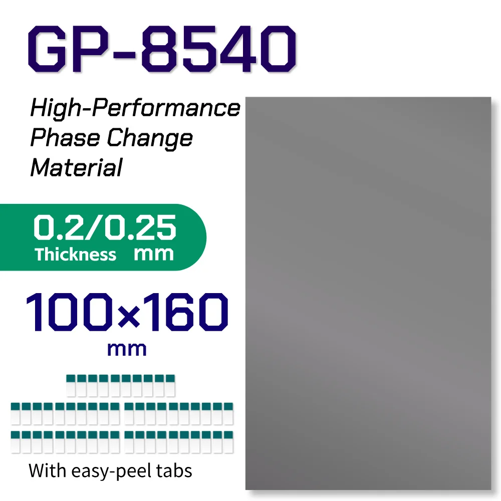 GEEKTC GP-8540 Faseveranderend materiaal PCM thermische pasta pad voor CPU, GPU, consoles, grafische kaarten, laptops, processors, PTM