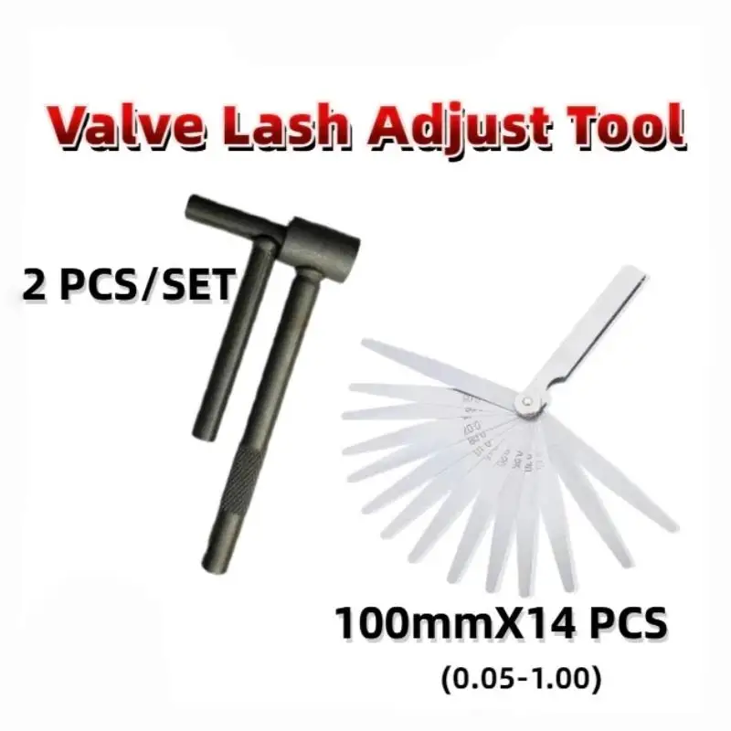 Anti-Corrosion Stainless Steel Feeler Gauge 0.02-1.00mm T-Type Wrench Kit for Industrial Production Line Inspection