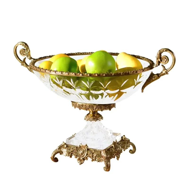 Newest Designs From Factory Fruit Bowl Wholesale Home Decor Crystal Glass Fruit Plates for Wedding Hotel Villa