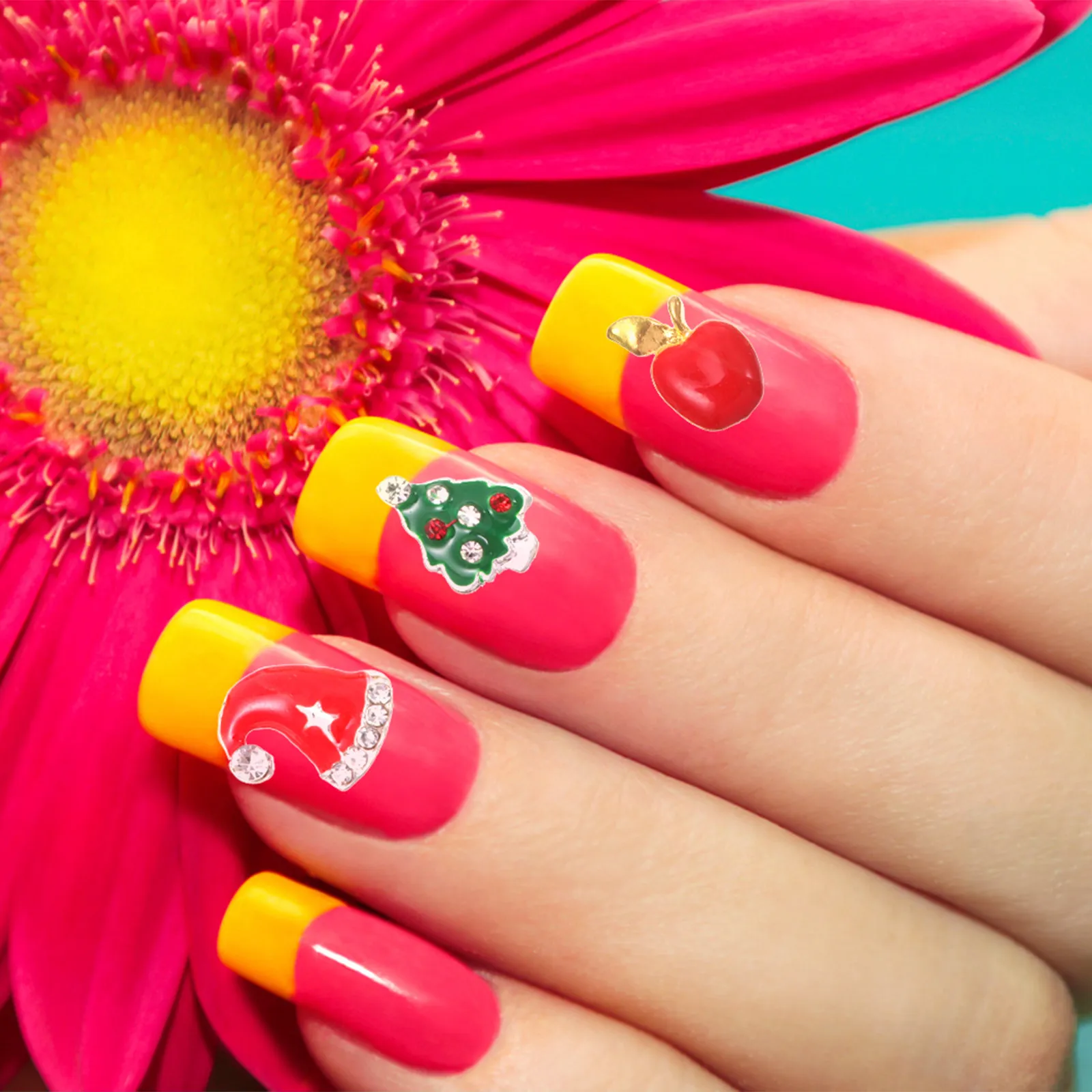 

20Pcs Christmas Nail Charm Rivet Alloy Nail Art Sticker Elegant Festive Manicure Decoration for Salon School Home Use Jewelry