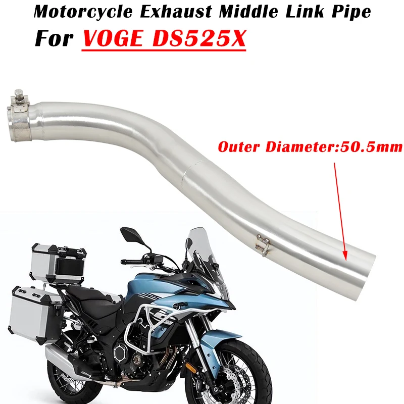 

Slip On For VOGE DS525X DS 525X Motorcycle Exhaust Escape System Modified Muffler 51mm Middle Link Pipe Stainless Steel Tube