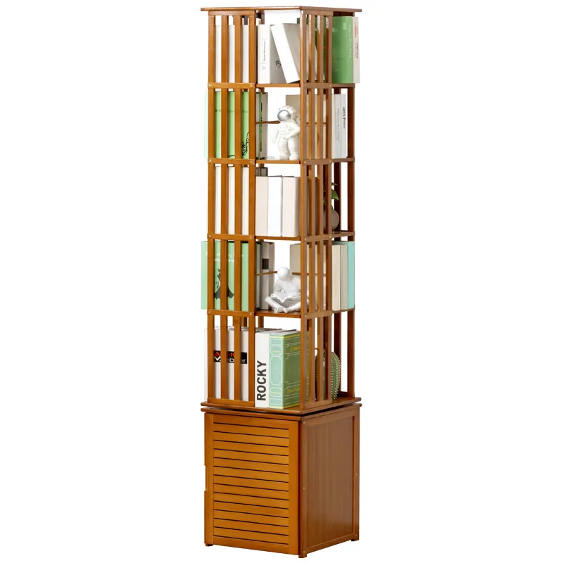 

Rotating bookshelf Bookcase Floor to wall Shelf Children's simple storage rack Toy cabinet Display cabinet Simple multi-layer
