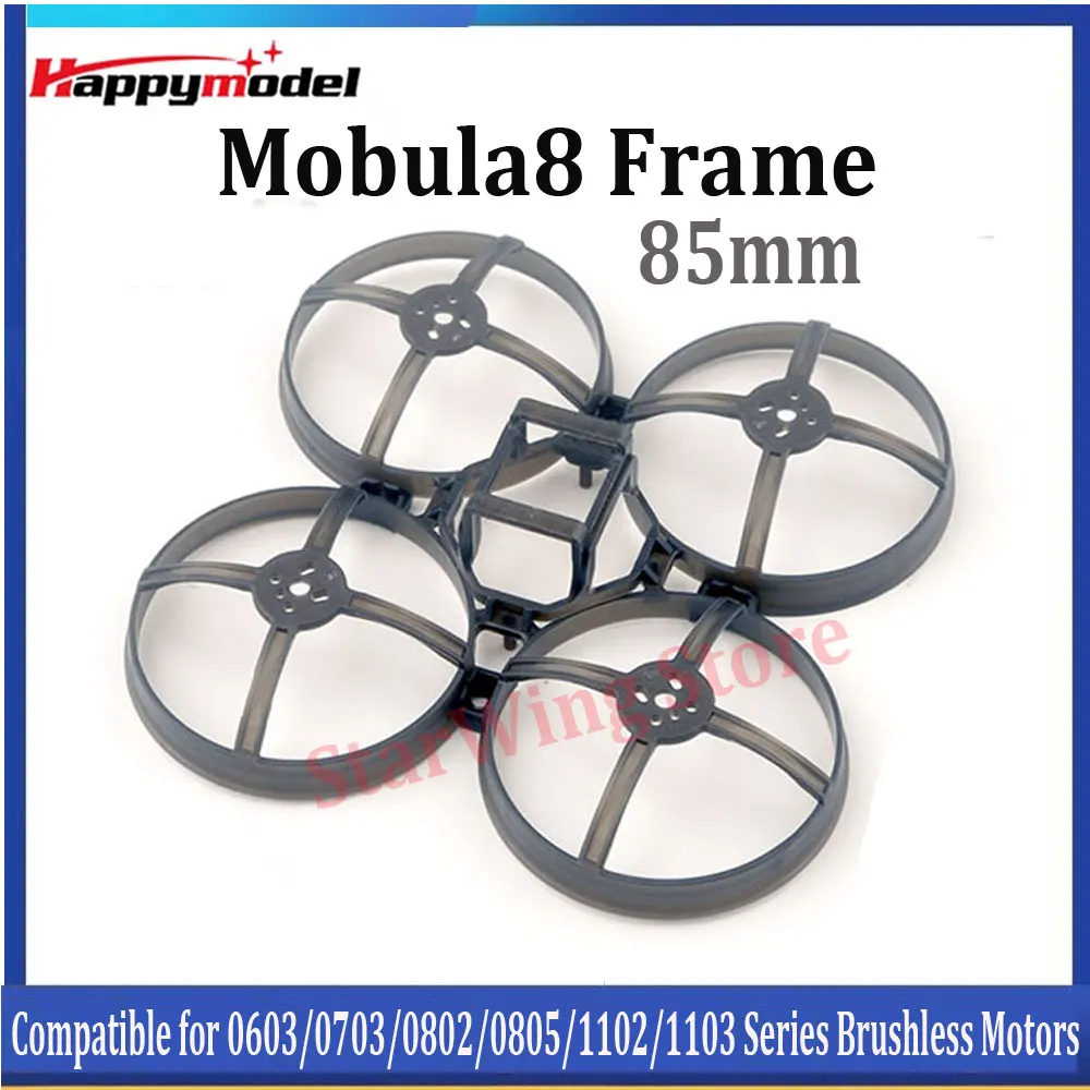 

HappyModel Mobula8 85mm Brushless FPV Frame for 0603 0703 0802 0805 1102 1103 Brushless Motor FPV Tinywhoop 2-3S Drones