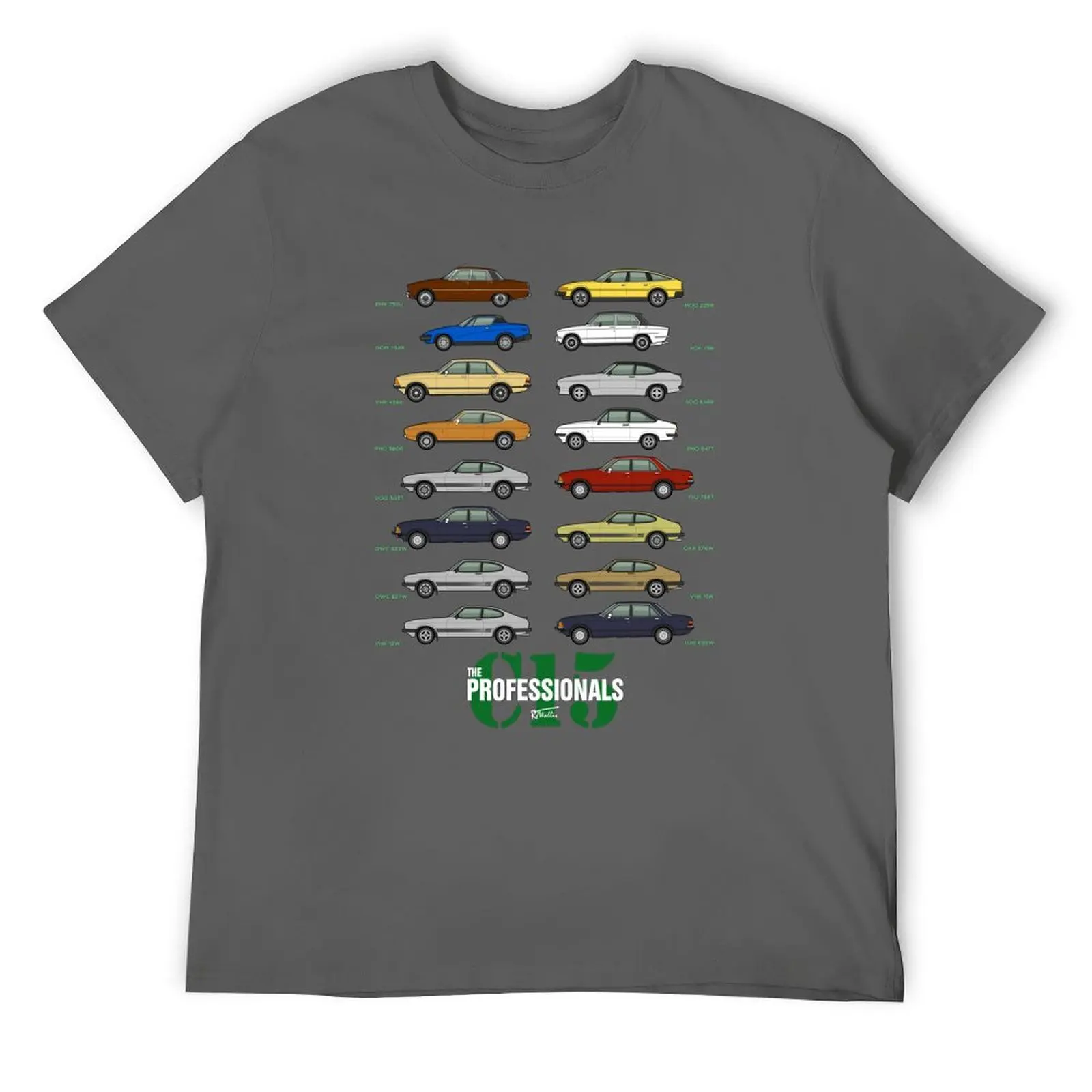 The Professionals Classic Car Collection Artwork T-Shirt Luxury man hippie clothes black t shirts for men