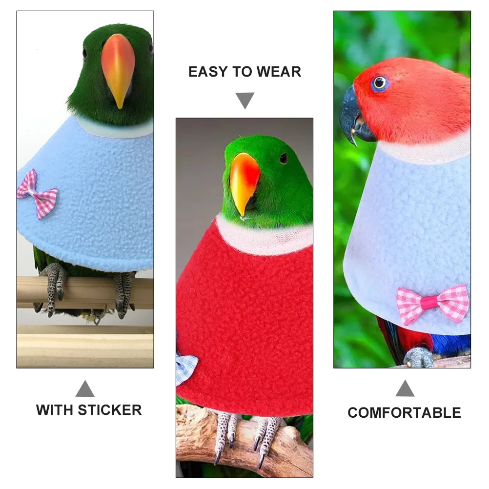 

2pcs Pet Bird Recovery Collar Sweet Bow M Size Random Color Adjustable Sticker Prevent Licking Biting Wound Healing Dog