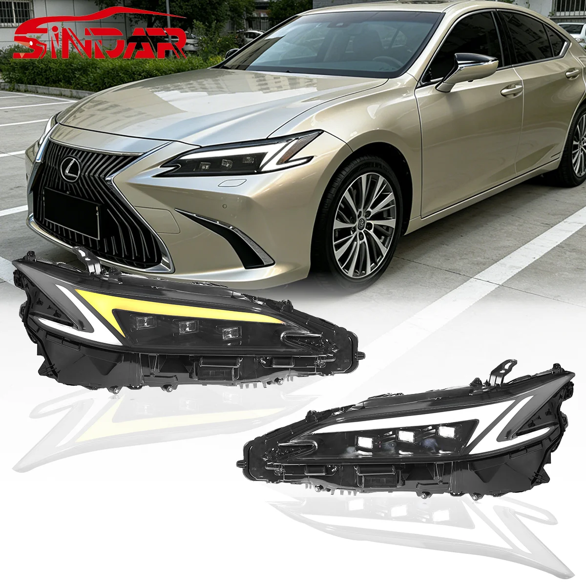 

Автоматическая светодиодная фара SINDAR для Lexus ES 7-го поколения, модифицированные аксессуары для фар в стиле OE для ES200 ES300 ES350 2018-2025 XZ10