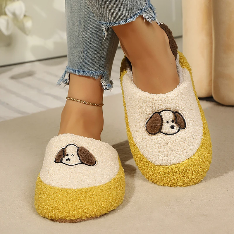รองเท้าแตะในบ้านลายปักลูกสุนัข - Embroidery Love บทวิจารณ์และราคา