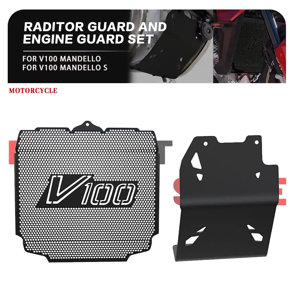 

V100 FOR Moto Guzzi V100 Mandello MANDELLO V100 S 2022 2023 2024 Motorcycle Radiator and Cylinder Head Engine Guard Complete Set