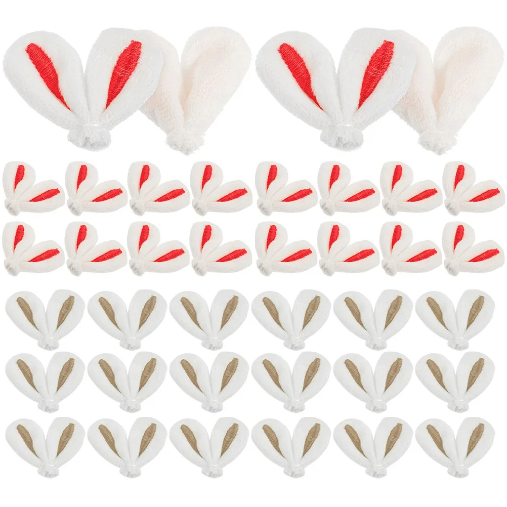 

40 Pcs Rabbit Ears Headwear Accessories Bunny Hairpin Charms Cute Clips Girls Children's Fabric Decor Miss Decoration