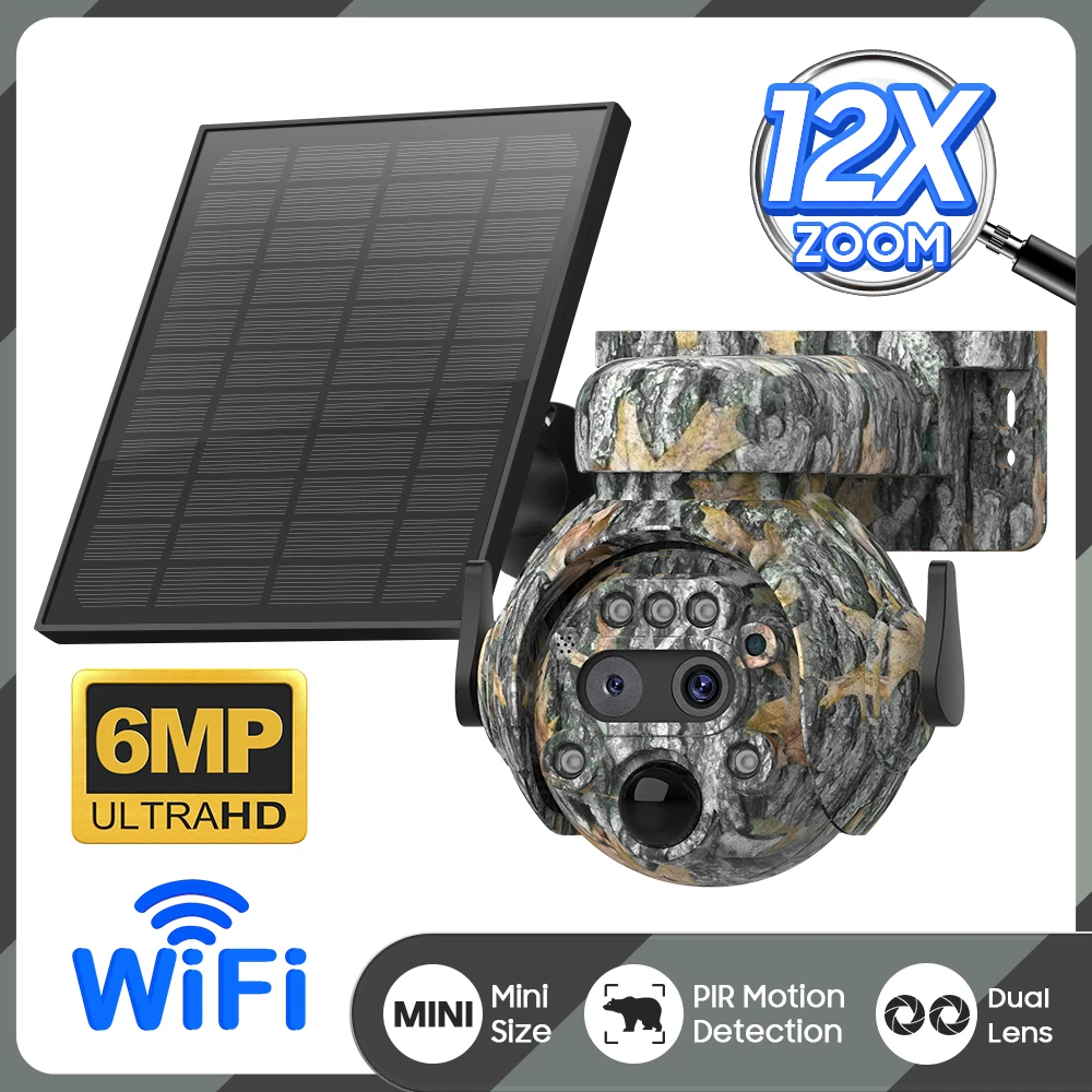 

3MP 1296P Ubox APP 12x Zoom Solar Power 4G/WIFI IP Dome Camera AI Humanoid Detection Home Security CCTV Baby Monitor