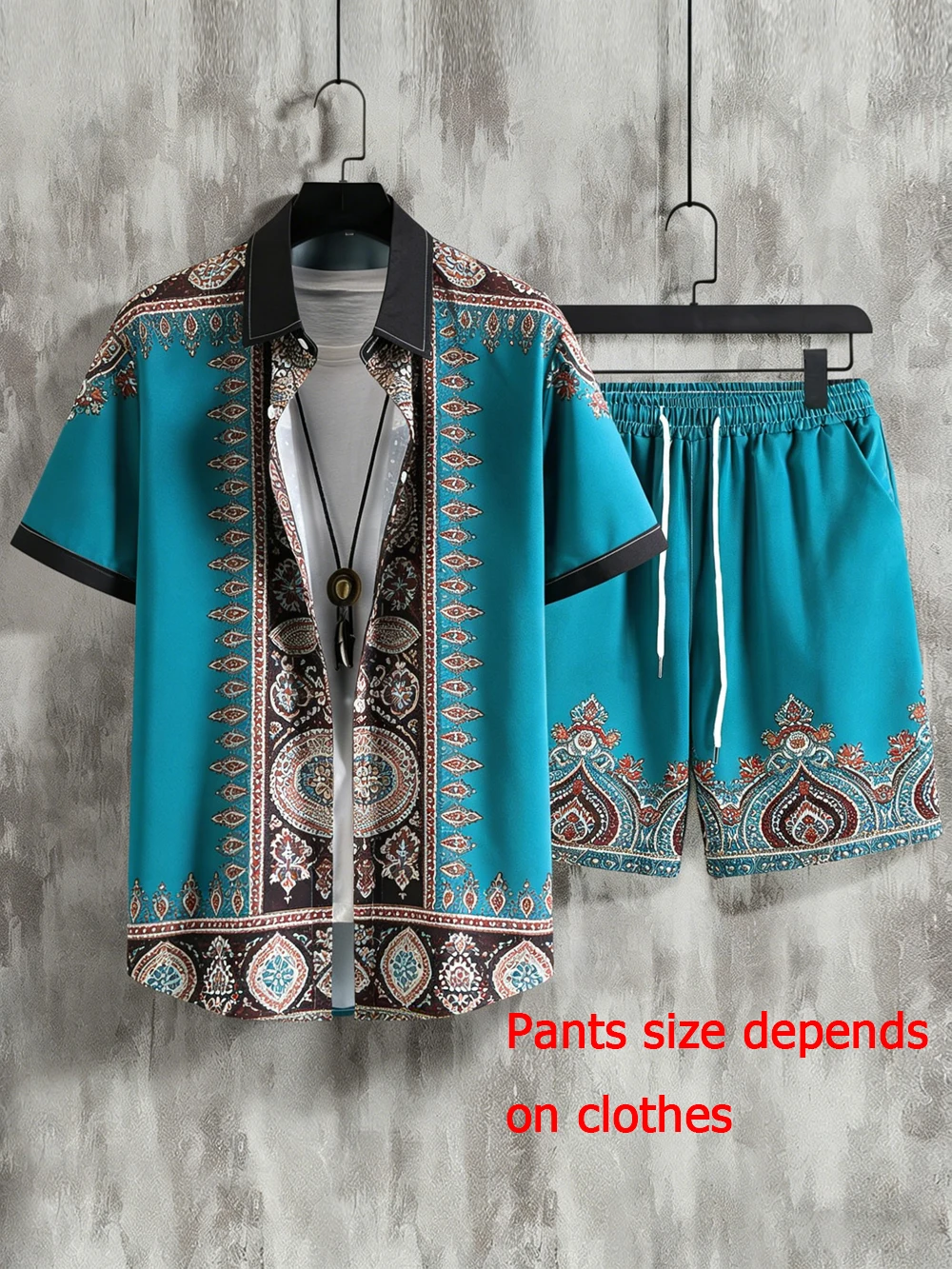 

2026 Men's Fashion Short Sleeve Beach Shirt Set Natural Plant 3D Printed Shirt Beach Vacation Outdoor Social Clothing for Men