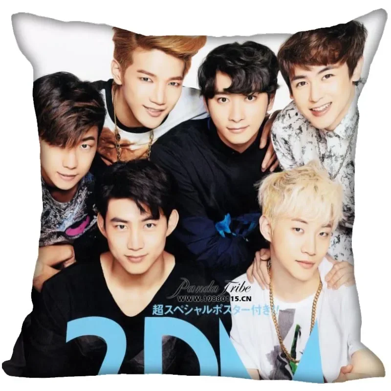 Custom 2PM KPOP Pillow Case Home Decorative Pillows Cover Invisible Zippered Throw PillowCases 45X45cm 0216