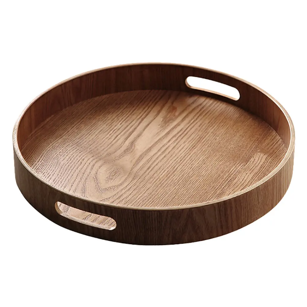 

Wooden Tray Fruit Storage Breakfast Coffee Bread Snack Dessert Serving Plate Household Food Tray Tea Set Utensils Holder Kitchen