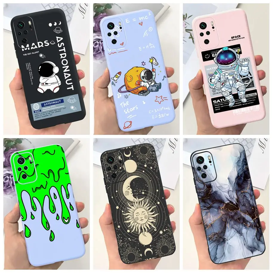 For Xiaomi Redmi Note 10 Pro Case Fashion Astronaut Silicone Soft Cover For Redmi Note 10 Note 10S Capa on Note10 Pro Max Bumper