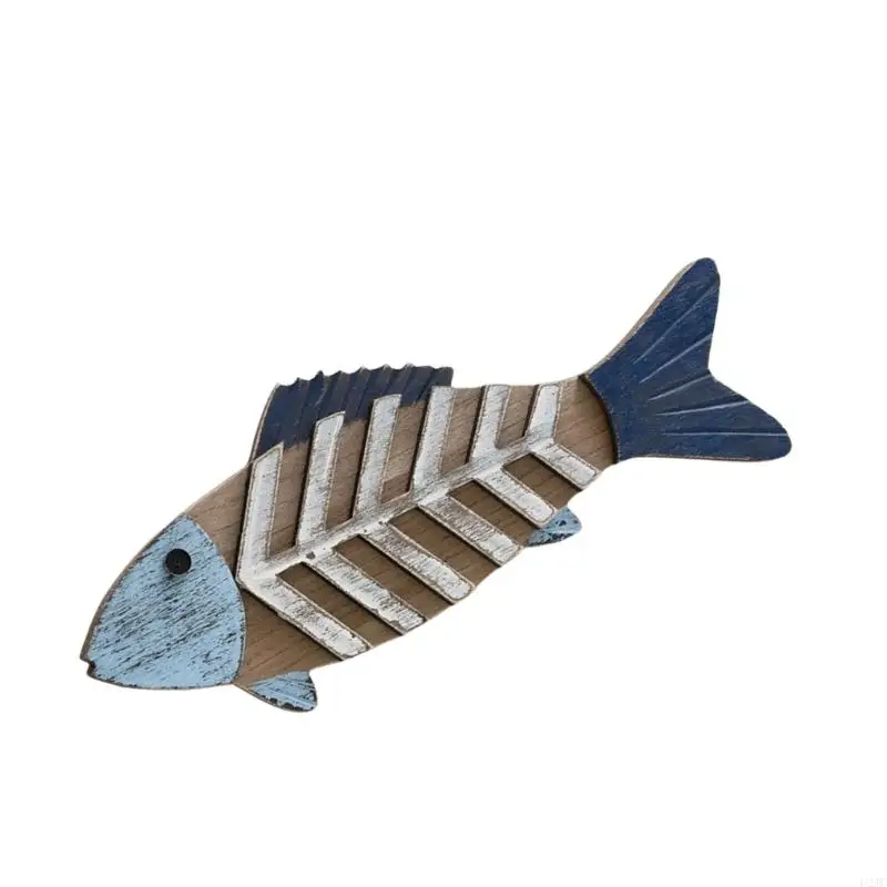 U2JC Eye Catching Wood Fish Hanging Sign for Home,Quality Craftsmanships Wood Doorway Accent Nauticals Theme Enthu