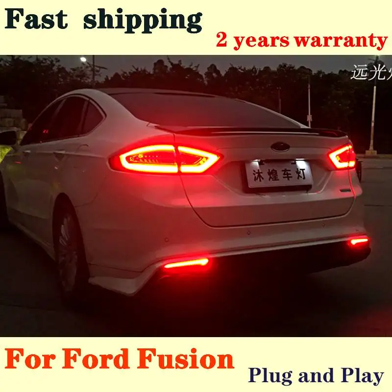 Car Styling 4 Pieces For Ford Mondeo Fusion Taillights 2013-2016 LED Tail Lamp Rear Lamp DRL+Brake+Park+Signal Car Accessories