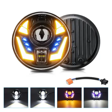 Högkvalitativa 7-tums LED-strålkastare Angel Eyes Wrangler Jeep LED-strålkastare för Harley Hummer Honda OffRoad 4x4 Suzuki Samurai Toyota 6 best sales Suzuki Samurai 4x4 - №3