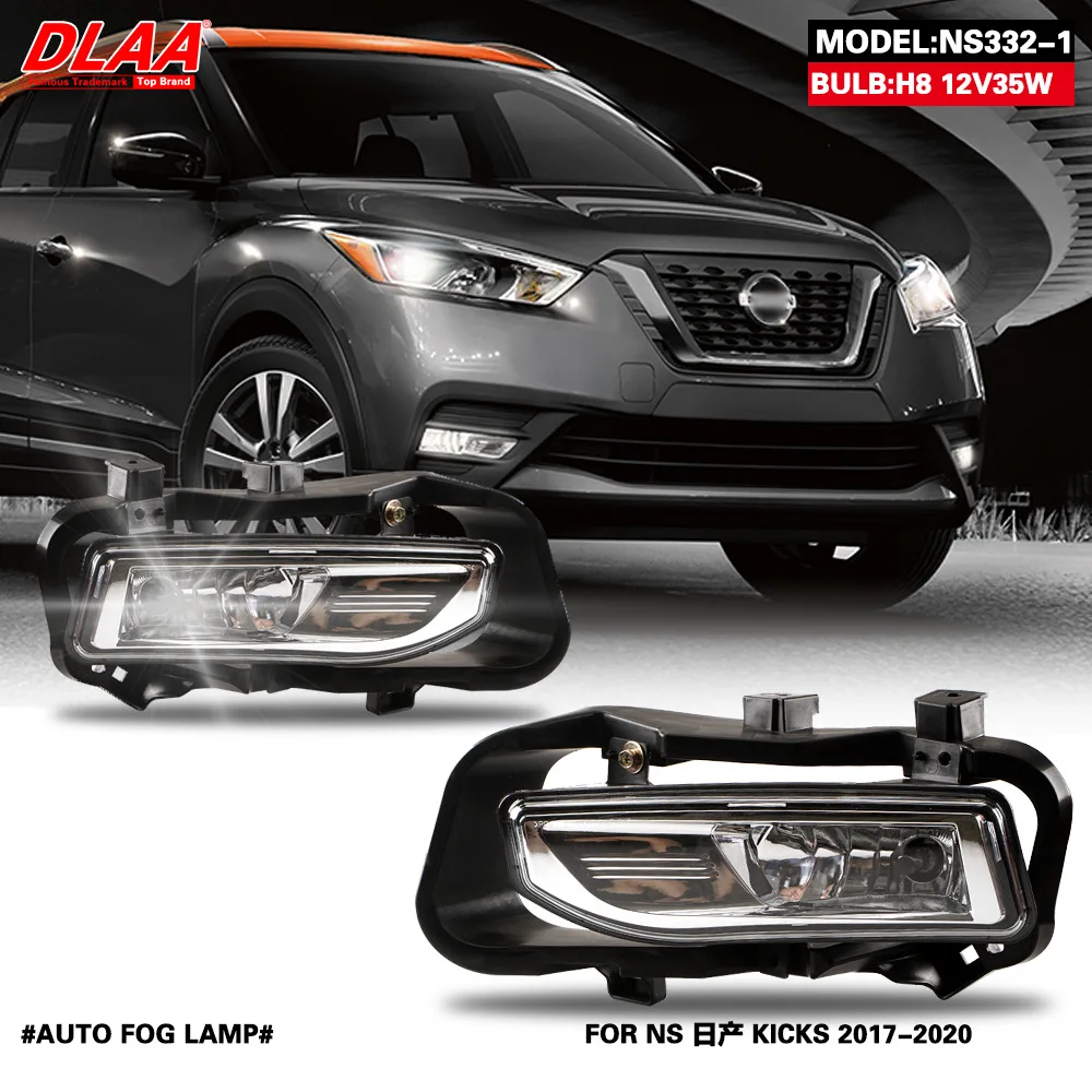 

2 pcs Fog Lights for Nissan X-Trail Rogue Kicks Qashqai Sentra 2017 2018 2019 2020 Halogen Fog Light Front bumper Fog Lamp