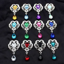 10 pieces/batch 29 * 53MM alloy rhinestone acrylic pendant decoration DIY manual needle thread sewing button clothes