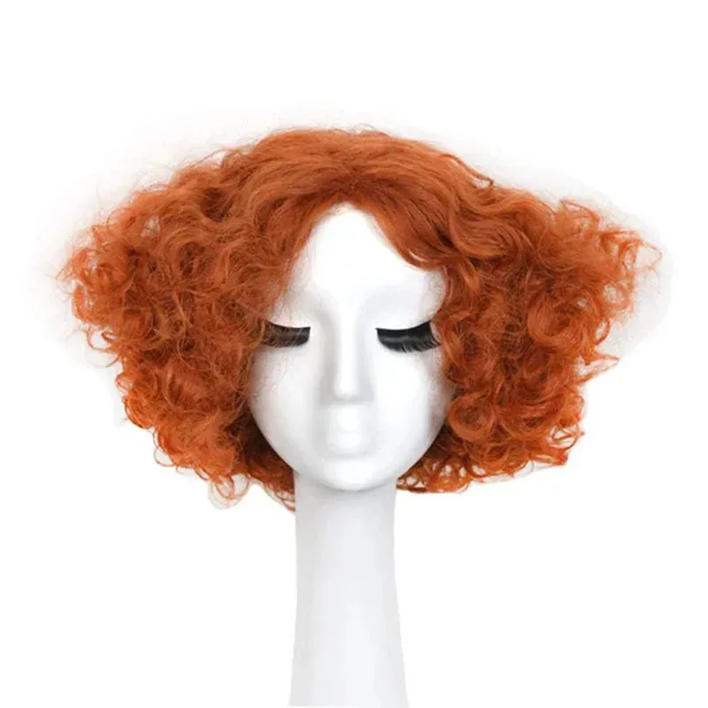 Mad Hatter Cosplay Wigs Short Orange Red Curly Wig Alice in Wonderland 2 Halloween Carnival Party Cosplay And Hats