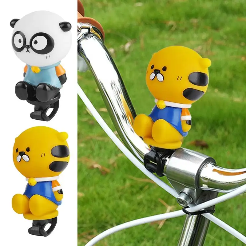 Lovely Panda Bike Bell Kids Bike Horn Squeeze Kawaii Tiger Bicycle Horns Fun Animal Sounds Bicycle Handlebars Accessories