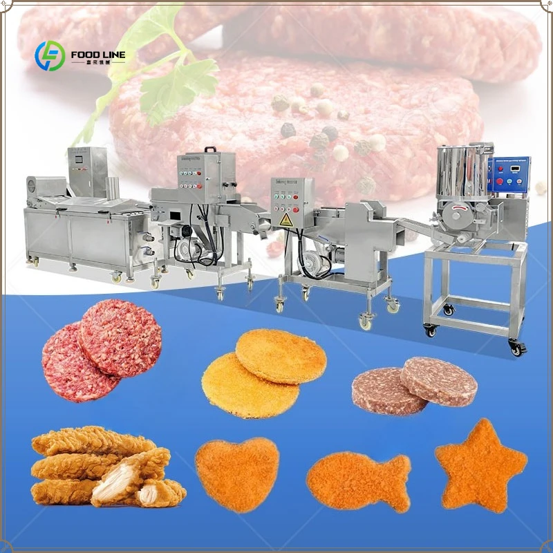 Meat Patty Halal Chicken Nugget Making Processing Production Line FL Customized Meat Patty Making Equipment