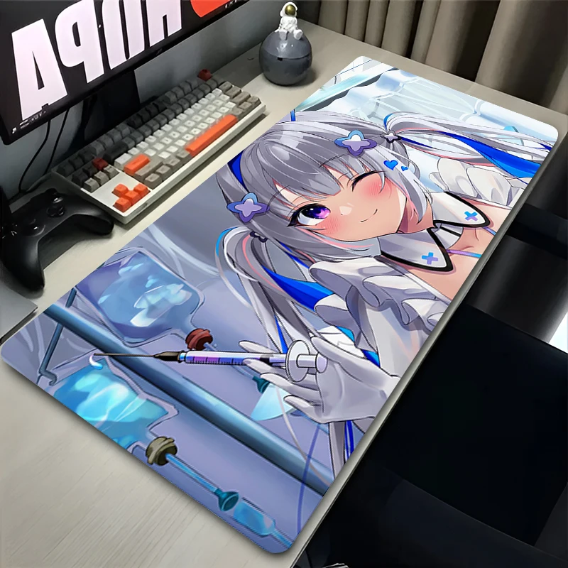منصات الماوس ألعاب لوحة المفاتيح Hololive أنيمي فتاة مكتب ماوس حصيرة السجاد المطاط Tapis Souris الألعاب دفتر Amane Kanata Mousepad #4