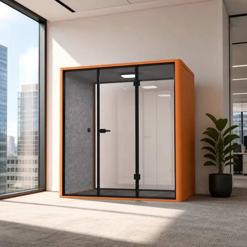 for HAUMR Soundproof Room with Aluminum Frame Tempered Glass Suitable for Singing Studios Music Schools and Meeting Rooms