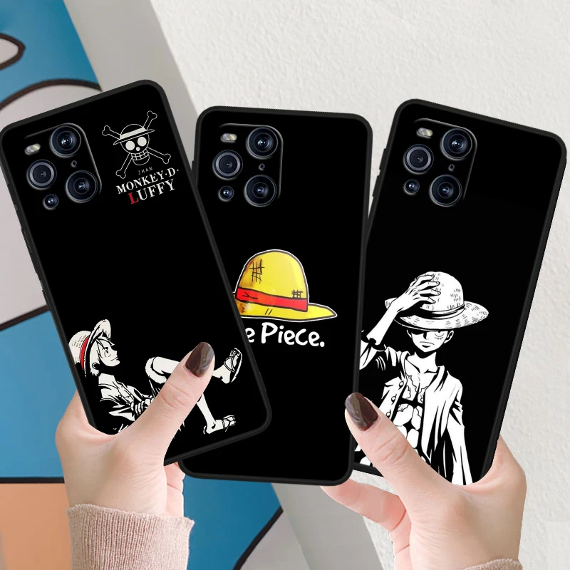 Cartoon O-ne P-ieces Luffy For OPPO Find X6 X5 X3 X2 F21S F21 Pro Lite Neo Black Silicone Fundas Soft Phone Case