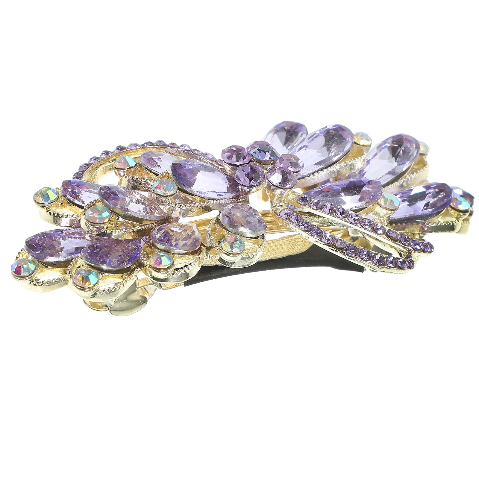 

Rhinestone for Women Purple Metal Accessories Temperament Hair Clip Thick Hair Styling Spring Barrettes Hairpin Headgear