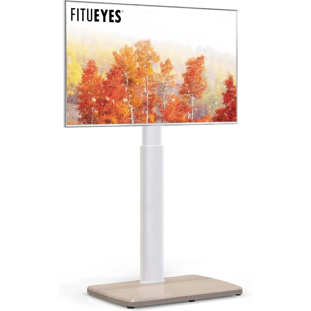 

fitueyes swivel floor tv stand for 32 to 70 inch tvs tall universal tv stand mount with sturdy wood base, space saving for corne