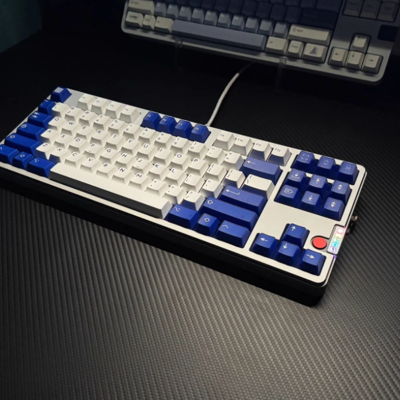 PBTfans Klein Blue R3 Custom Keycap Semi-Transparent & Solid Color Double-Shot Molding PBT & ABS Keyboard  Premium Keycap Set​