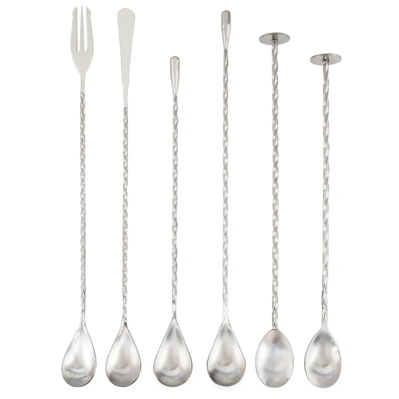

CX stainless steel long bar spoon 32cm long handle stirring stick cocktail bar coffee milk tea stirring spoon