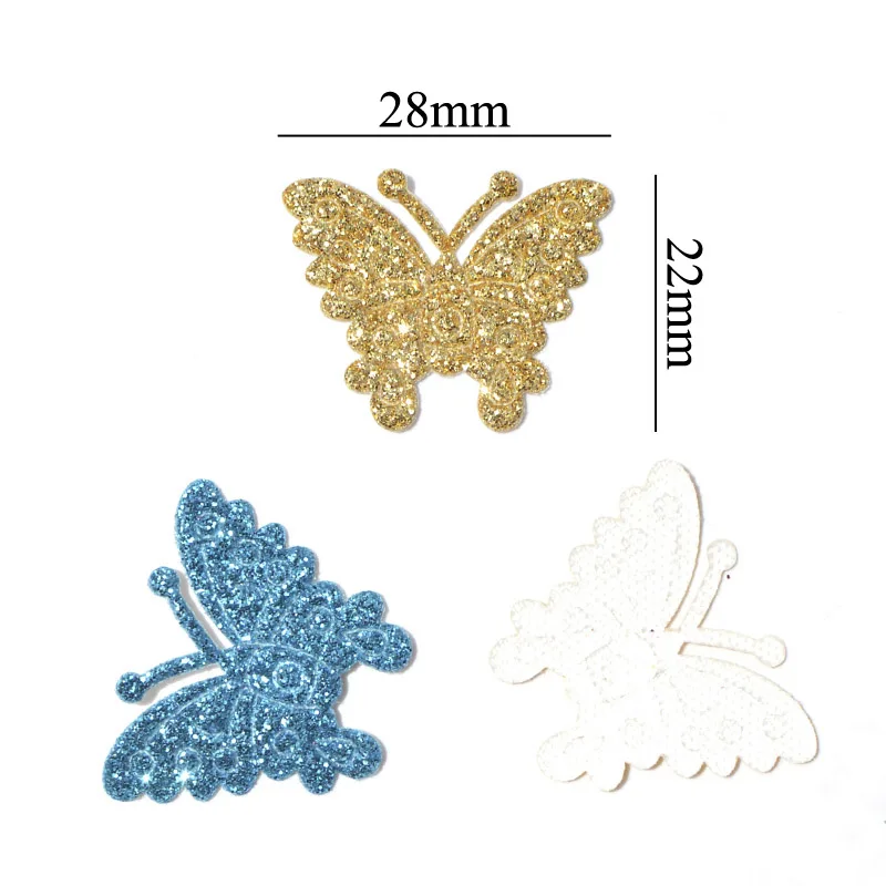 70PCS Mixed Glitter Leather Butterfly Appliques DIY Sewing Patches Crafts Scrapbooking Accessories