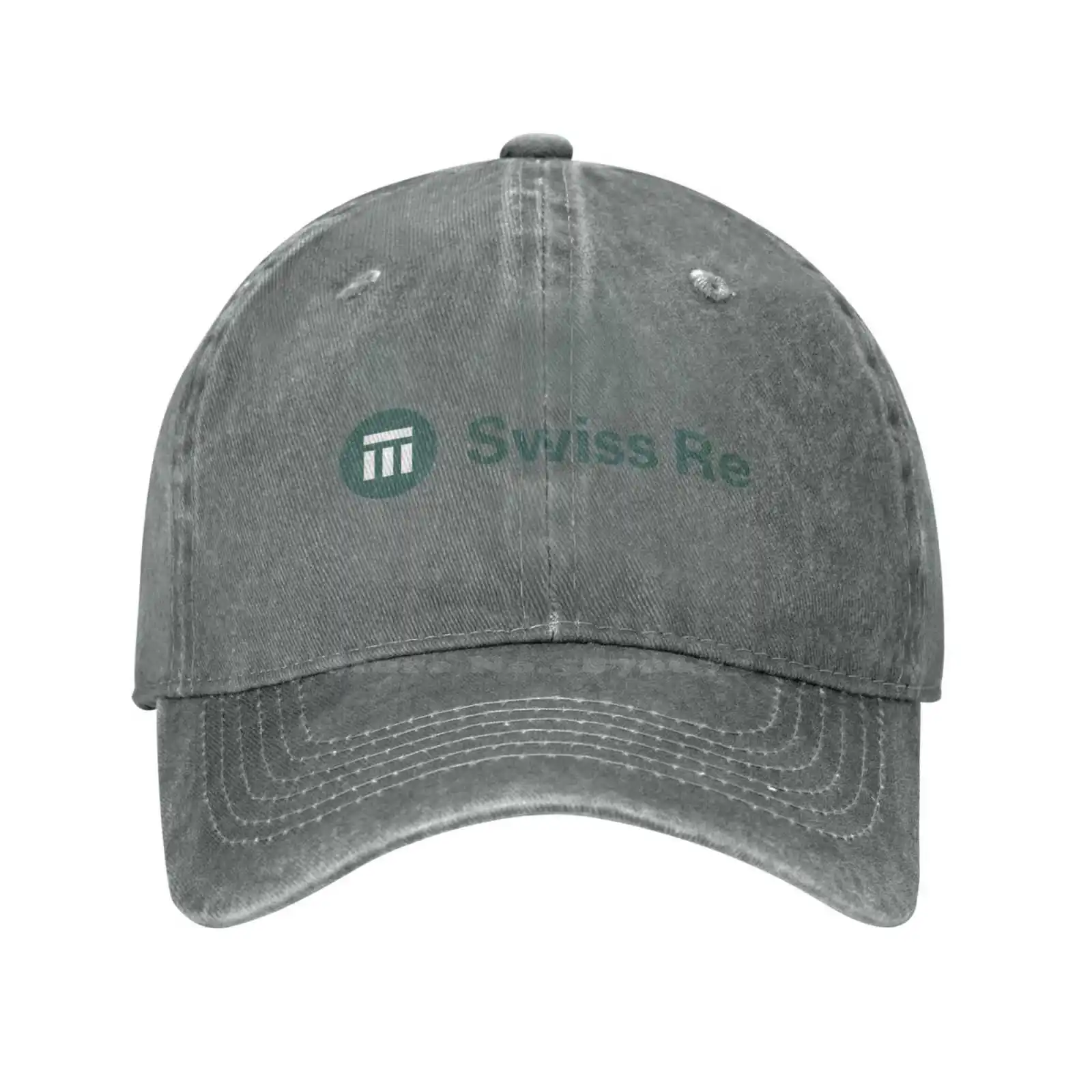 Swiss Re logotipo qualidade Denim Cap, chapéu De Baseball De Malha