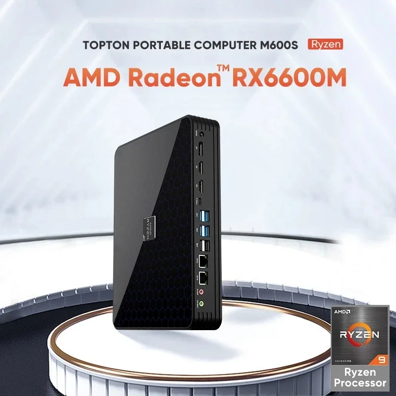 2024 Gaming Mini PC AMD Ryzen 9 5900HX Radeon RX 6600M 8G GDDR6 Windows 11 2*DDR4 NVMe SSD Dual LAN Desktop Gamer Computer WiFi6