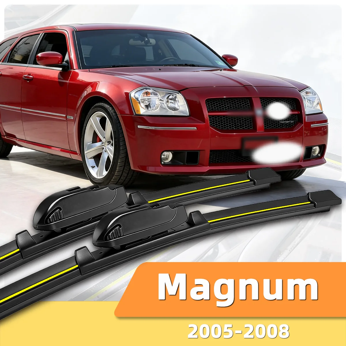 2 Stück Auto-Scheibenwischer Passend für Dodge Magnum (2005-2008) Naturkautschukstreifen Knochenloser Geräuscharmer Auto-Scheibenwischer Autoteile
