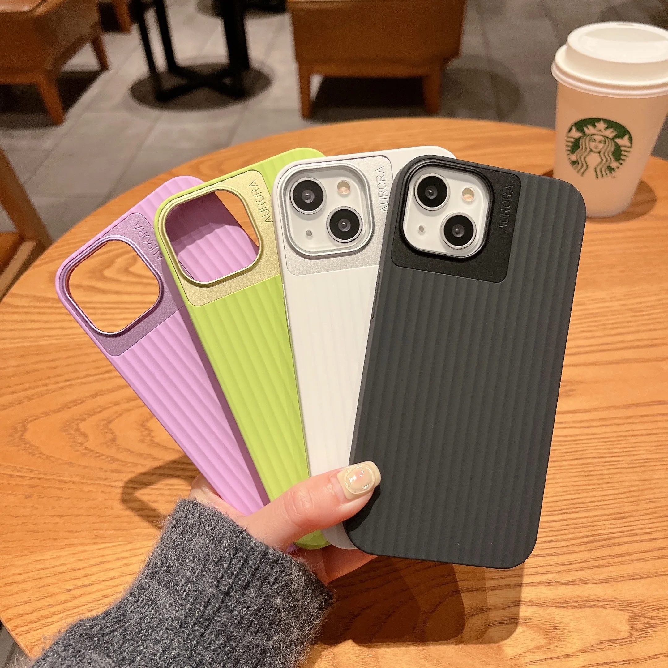

Corrugated Silicone Case for Phone 15 14 Pro Max, Matte Anti-Slip Shockproof Phone Cover with Camera Protection