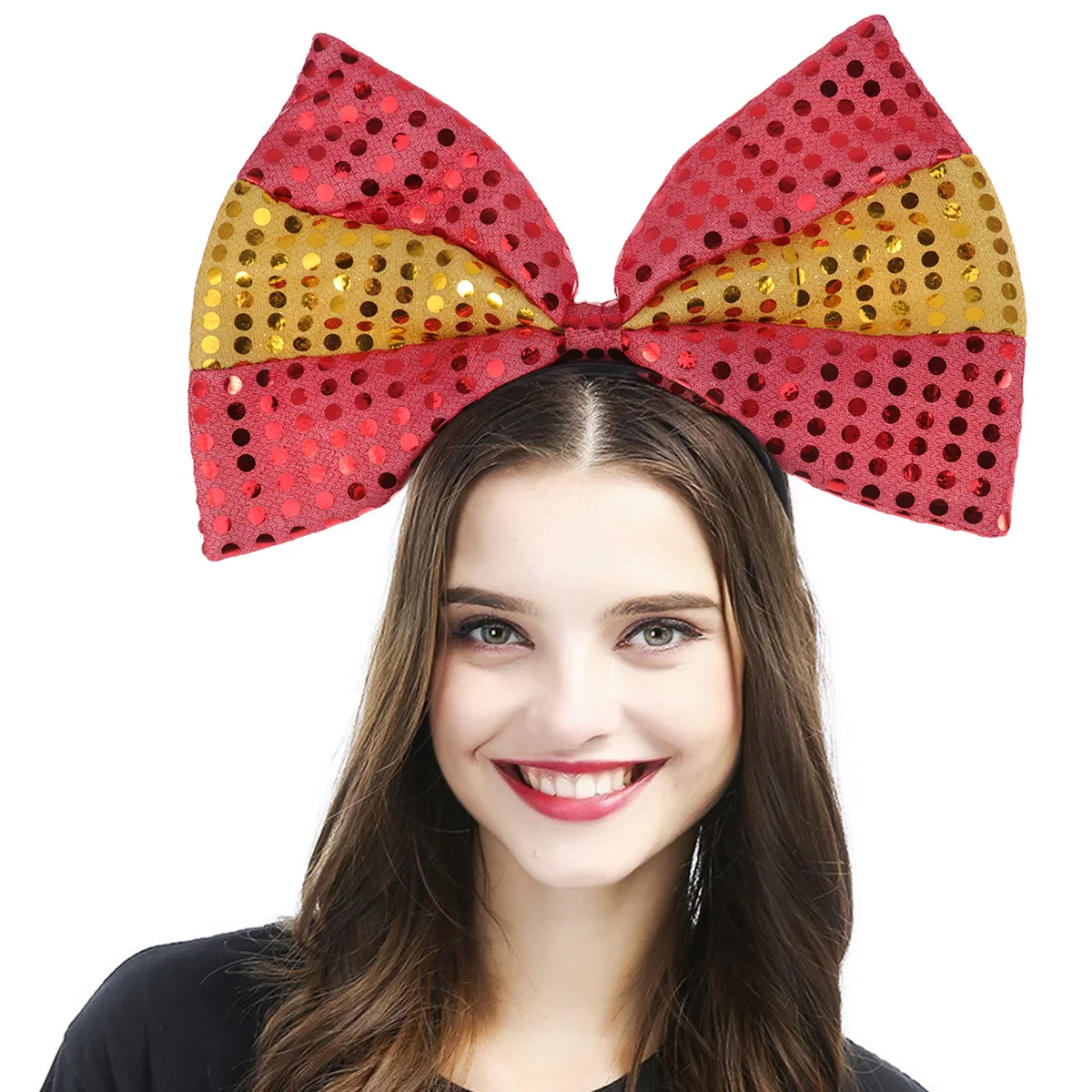 

Headband Exquisite Detail Brazil Brazilian for Women Oversized Bow National Flag Independence Day Shining