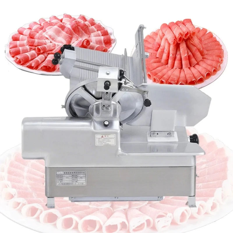 

220v/50hz 750w Commercial 1-15mm Automatic Bacon Slicer Electric Frozen Meat Slicer Automatic Ham Slicer Cutting Machine