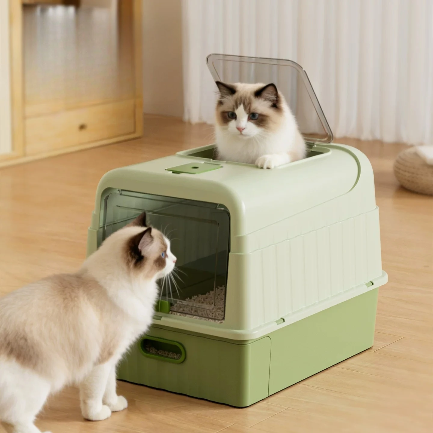 Extra Large Side Entrance Litter Box Castle For Cats Accessories Luxury Defecation Litter Box Toilet Kuweta Dla Kota Home Items