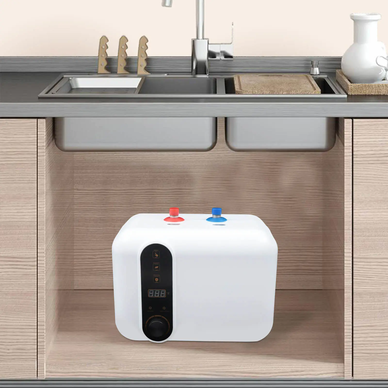 

Space-Saving Electric Water Heater Compact Size For Under-Sink Installation, Low Water Pressure Start Suitable For Kitchens