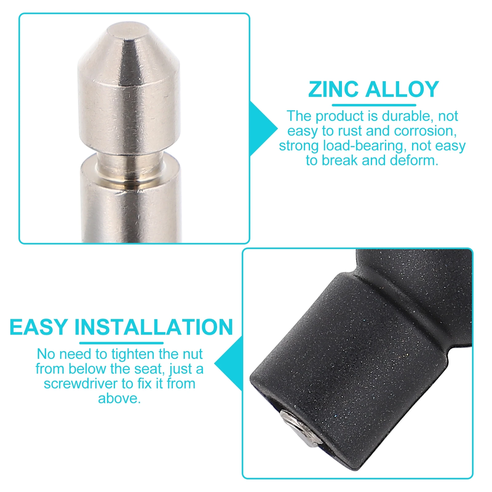 

1 set 1 Set Zinc Alloy Toilet Seat Hinge Replacement Fitting Durable Easy Install Fixing Kit For Wood Plastic Metal