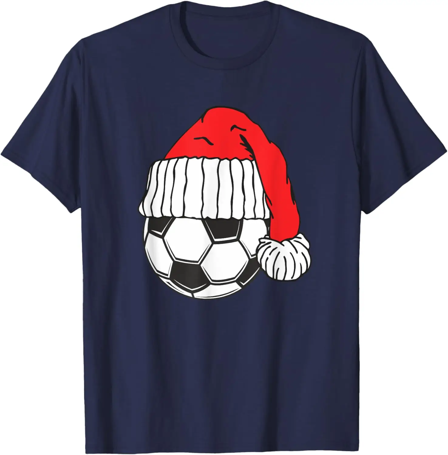 Christmas Sport Soccer Ball Santa Hat Funny T Shirt Vintage Tee Harajuku Graphic T Shirts Mens T Shirts Streetwear Cotton Shirts