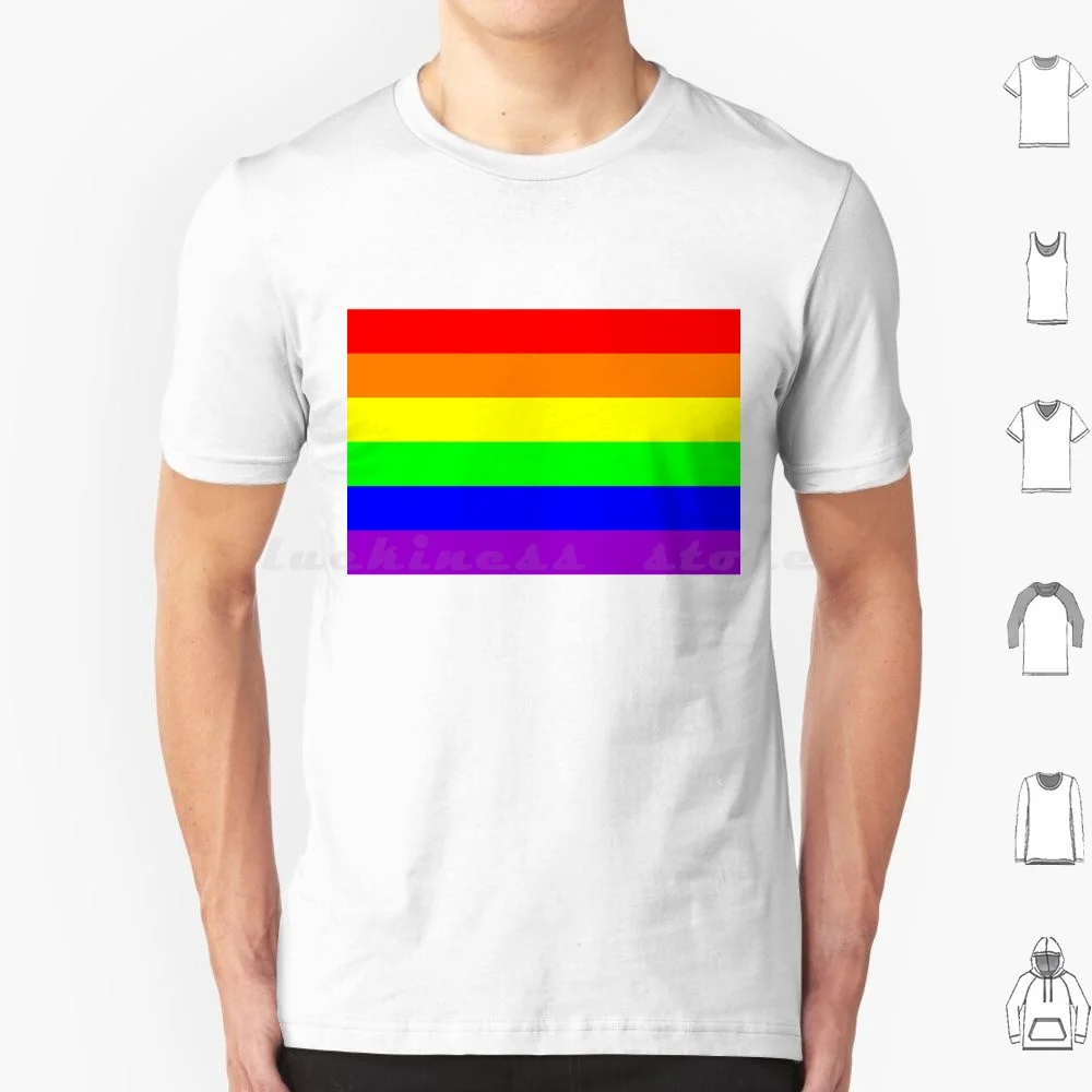 Rainbow Flag T Shirt Cotton Men Women Diy Print Flag Rainbow Lgtb Lgtbi Lgtbiq Queer Bisexual Transsexual Intersexual Pride