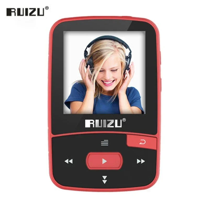مشغل MP3 رياضي بلوتوث RUIZU X50 بمشبك 8 جيجابايت صغير مع دعم الشاشة FM والتسجيل والكتاب الإلكتروني والساعة وعداد الخطى سوني mp3 وكمان
