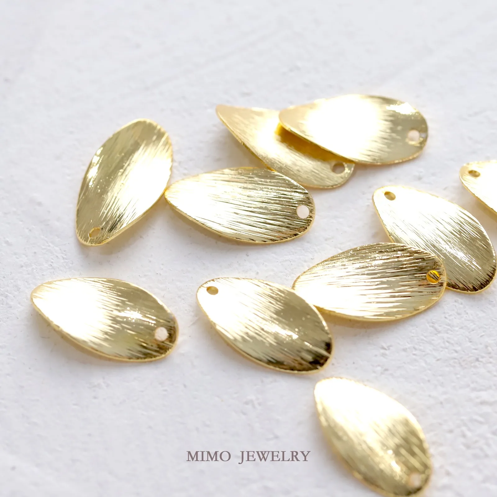 

Elliptical Twisted Surface Brushed Fins Ins Wind Earrings Charms Pendant Supplies DIY Hand Brass Gold Plated Accessories18x9.5mm