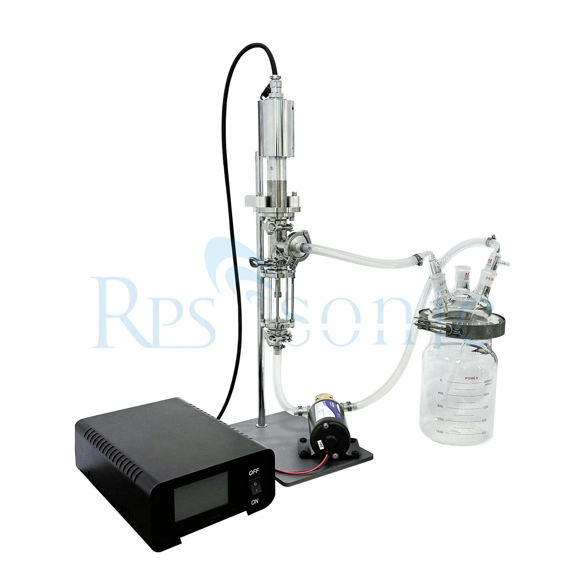 1000w Ultrasonic Homogenizer Sonicator liquid mixer extraction machine with glass reactor with pump