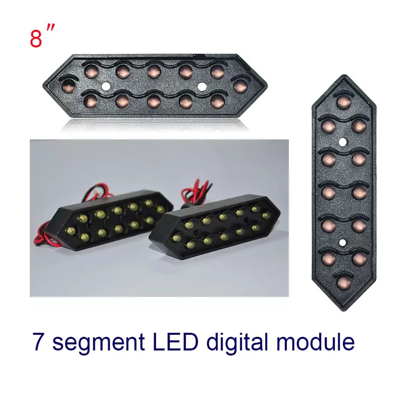 4pcs/lot 8 inch Waterproof 7segment Digital LED Module For Price/Time/Temperature/Score Sign Red,Blue,Green,Yellow,White Color